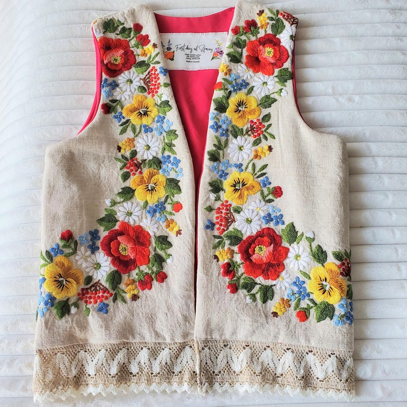 Floral Embroidered Vest