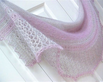 Before Sunrise | Downloadable PDF Knitting Pattern | Crescent Shawl Fingering Weight