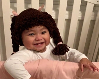 Cabbage Patch Wig/Crochet Cabbage Patch Hat/Wig Hat/Halloween Costume Wig/Baby Wig Hat/Made to Order/Newborn to Adult