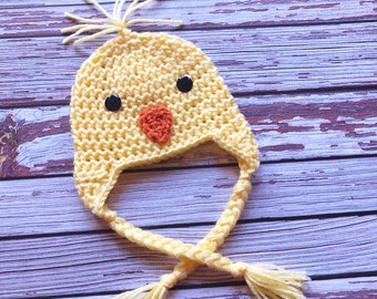 Baby Chick Hat Newborn Baby Hat Crochet Chicken Hat Baby Animal Hat Yellow Chick Hat Easter Photo Prop