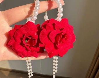 Bunte Ohrringe mit Perlenblumenquasten | Boho-Sommerschmuck | Geschenkidee für Sie