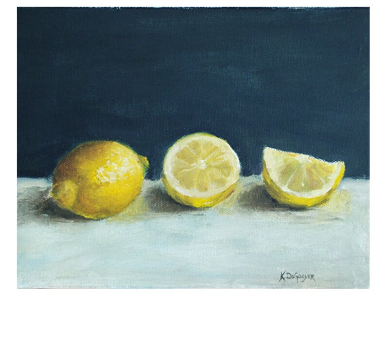 Home Decor Lemon print still life print yellow lemons Etsy