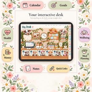 Interactive Cow Planner, Undated Budget & Wellbeing Tracker (Digital Download)