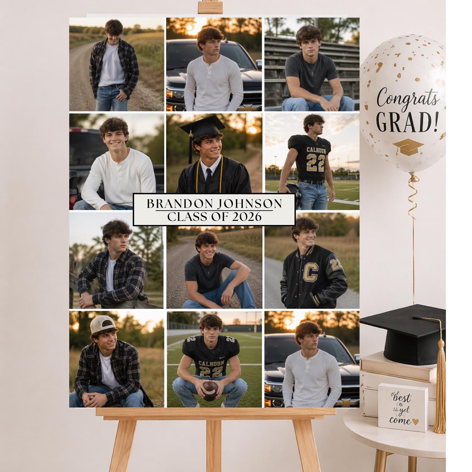 Grad Picture Collage Graduation Boy Welcome Photo Signs | Grad Poster Collage | Graduation ...