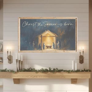 Christ the Savior is Born Nativity TV Art | Nativity Frame TV | Frame Tv Nativity | Samsung Frame Christmas Art | Luke 211 Digital Download