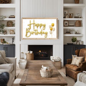 Happy Birthday Frame TV Art | Birthday Digital Download | Frame Tv Birthday balloon | Samsung Frame Tv | happy birthday balloon frame art