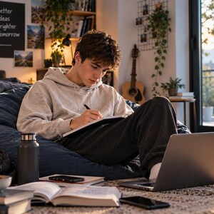 Focused Student Study Visual, Independent Learning & Study Habits, Student Productivity Educational Resource, eLearning Digital Download