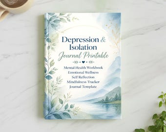 Material imprimible para el bienestar de la salud mental, diario para la depresión, registro de la ansiedad, cuaderno de trabajo para la recuperación emocional.
