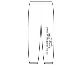 Walk By Faith sweatpants | vertical scripture typography