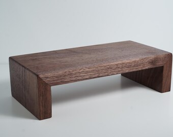 12 Inch Walnut Wood Riser Stand, Handmade Solid Wood Display Pedestal