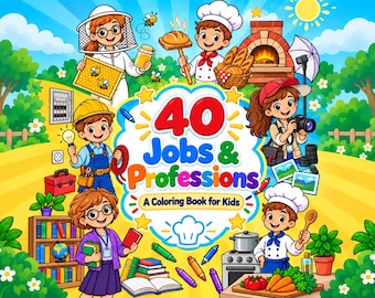 40 lavori e professioni da colorare per bambini