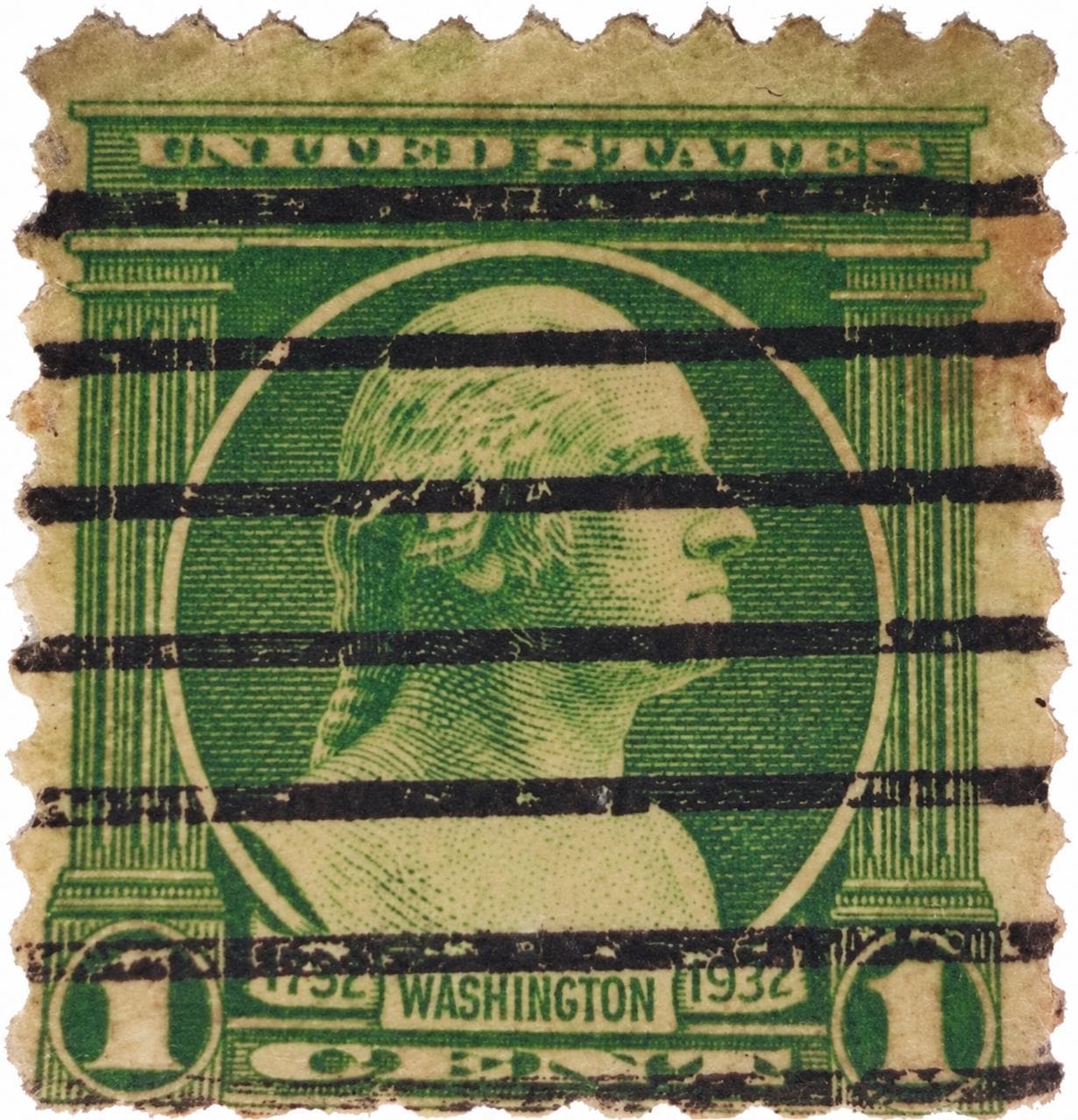 George Washington 1 Cent Stamp Green - Etsy