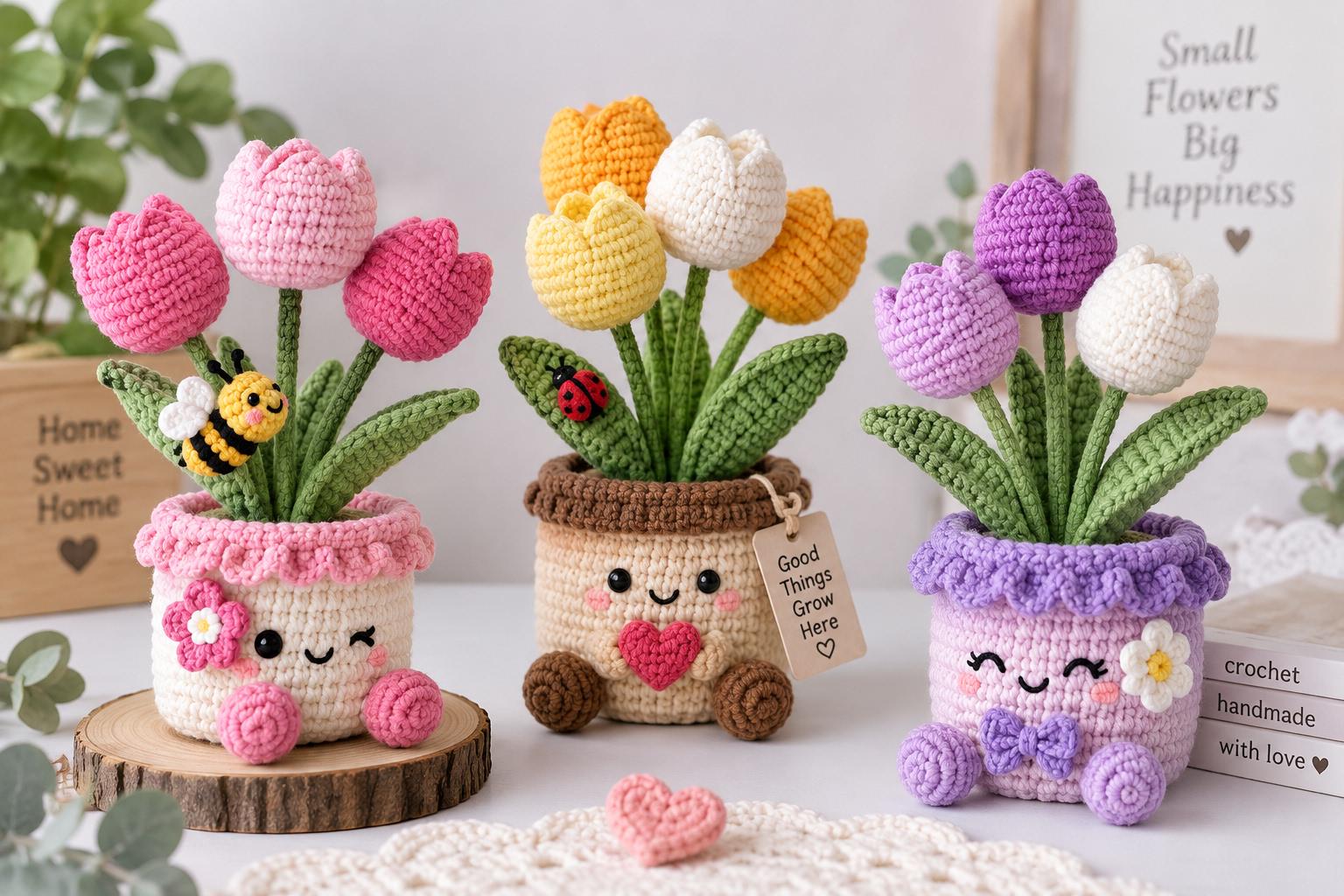 かぎ針編みの植木鉢 - Etsy 日本