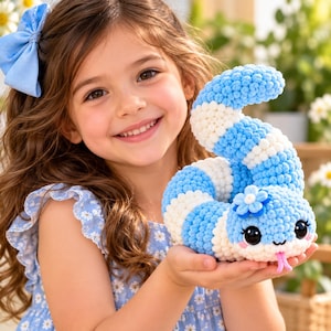 Crochet Snake Pattern PDF, Chenille Yarn Amigurumi Toy (Digital Download)