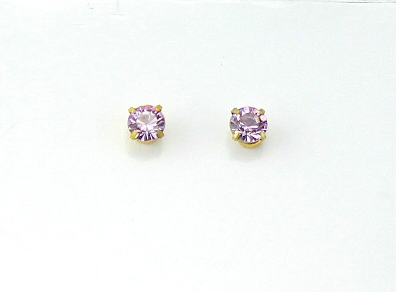 5 mm Earrings in Violet Swarovski Crystal Etsy