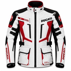 Ducati Adventure motorcykeljacka – Touringjacka för herrar, CE-skyddande läderjacka för motorcyklister, motorcykelutrustning för racing