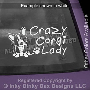 Cardigan Welsh Corgi Crazy Lady Decal