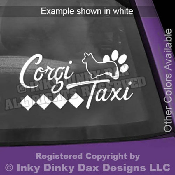 Pembroke Welsh Corgi Taxi Vinyl Decal