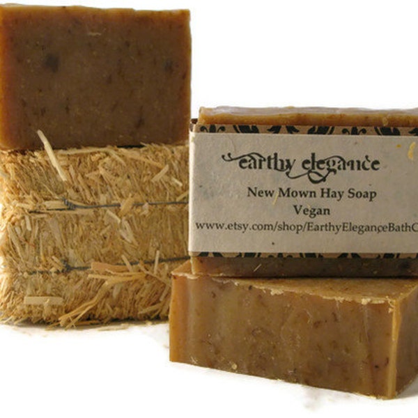 Handmade Soap.  New Mown Hay.  Basic body bar.  Daily cleanser.  Fruity.  Floral.  Earthy.  For her.