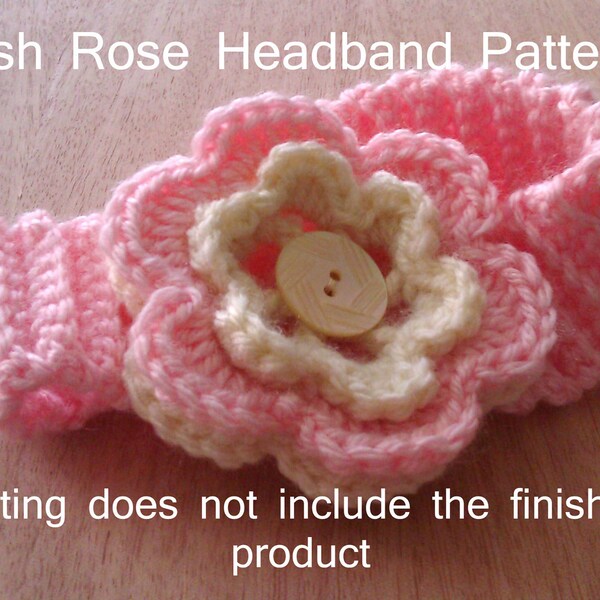 Baby Girl Irish Rose Headband Crochet Pattern