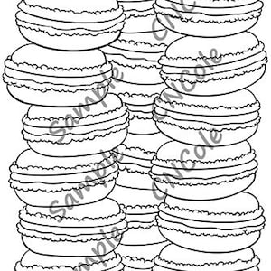 French Macarons Printable Coloring Page Instant Download JPEG - Etsy