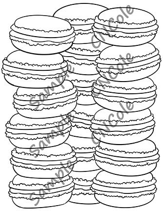 French Macarons Printable Coloring Page Instant Download JPEG and PDF ...
