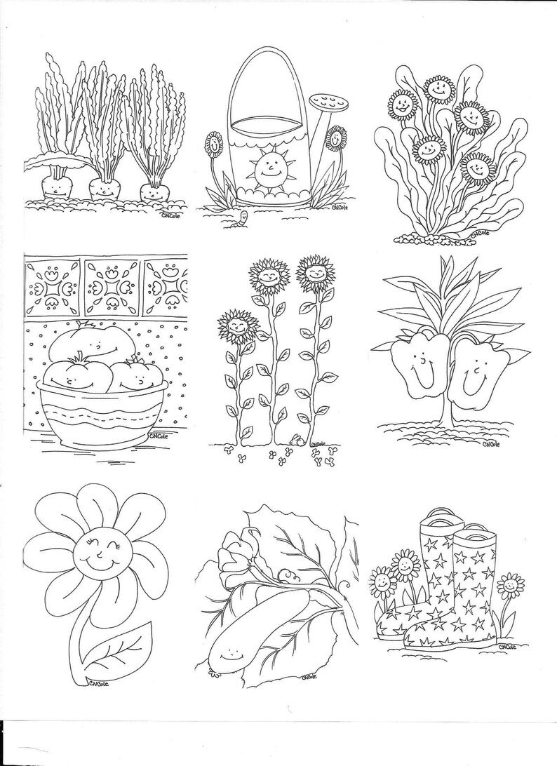 The Happy Little Garden Coloring Book - Etsy