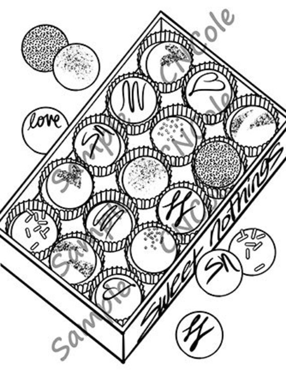 Assorted Chocolates Printable Coloring Page Instant Download - Etsy