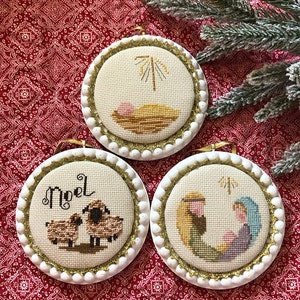 Holy Night Ornaments 1 - Christian cross stitch pattern - Instant pdf download - Christmas Ornaments