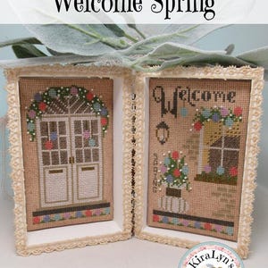 Bienvenida Primavera - Patrón de punto de cruz de primavera - Descarga en PDF de KiraLyn's Needlearts