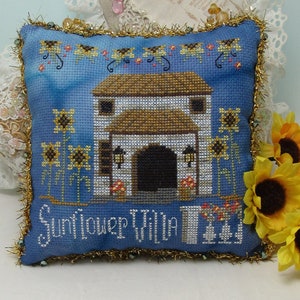 Sunflower Villa - Sunflower cross stitch pattern - pdf download by KiraLyn&#39;s Needlearts