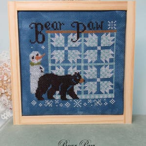 Bear Paw - Quilt cross stitch pattern - Instant pdf download - winter