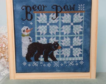 Bear Paw - quilt kruissteekpatroon - directe pdf-download - winter