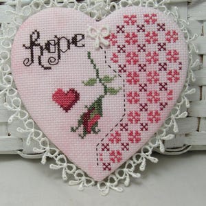Hope Quilted Heart - cross stitch pattern - pdf download by KiraLyn&#39;s Needlearts