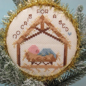 No Crib for a Bed - Christmas cross stitch pattern - Instant pdf download - Christmas Ornaments