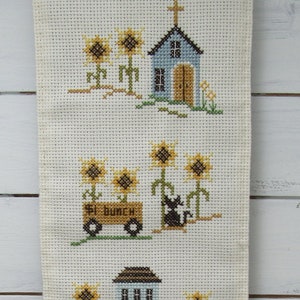 Sunflower Hill - Sunflower cross stitch pattern - pdf download by KiraLyn&#39;s Needlearts