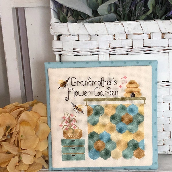 Grandmother's Flower Garden cross stitch pattern - pdf download by KiraLyns Needlearts