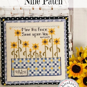 Nine Patch - Quilt cross stitch pattern - Instant pdf download - sunflowers