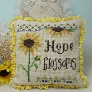 Hope Blossoms - Cancer Awareness cross stitch pattern - pdf download by KiraLyns Needlearts