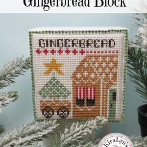 Bloc de pain d'épice - Noël motif point de croix - Téléchargement pdf par KiraLyn's Needlearts