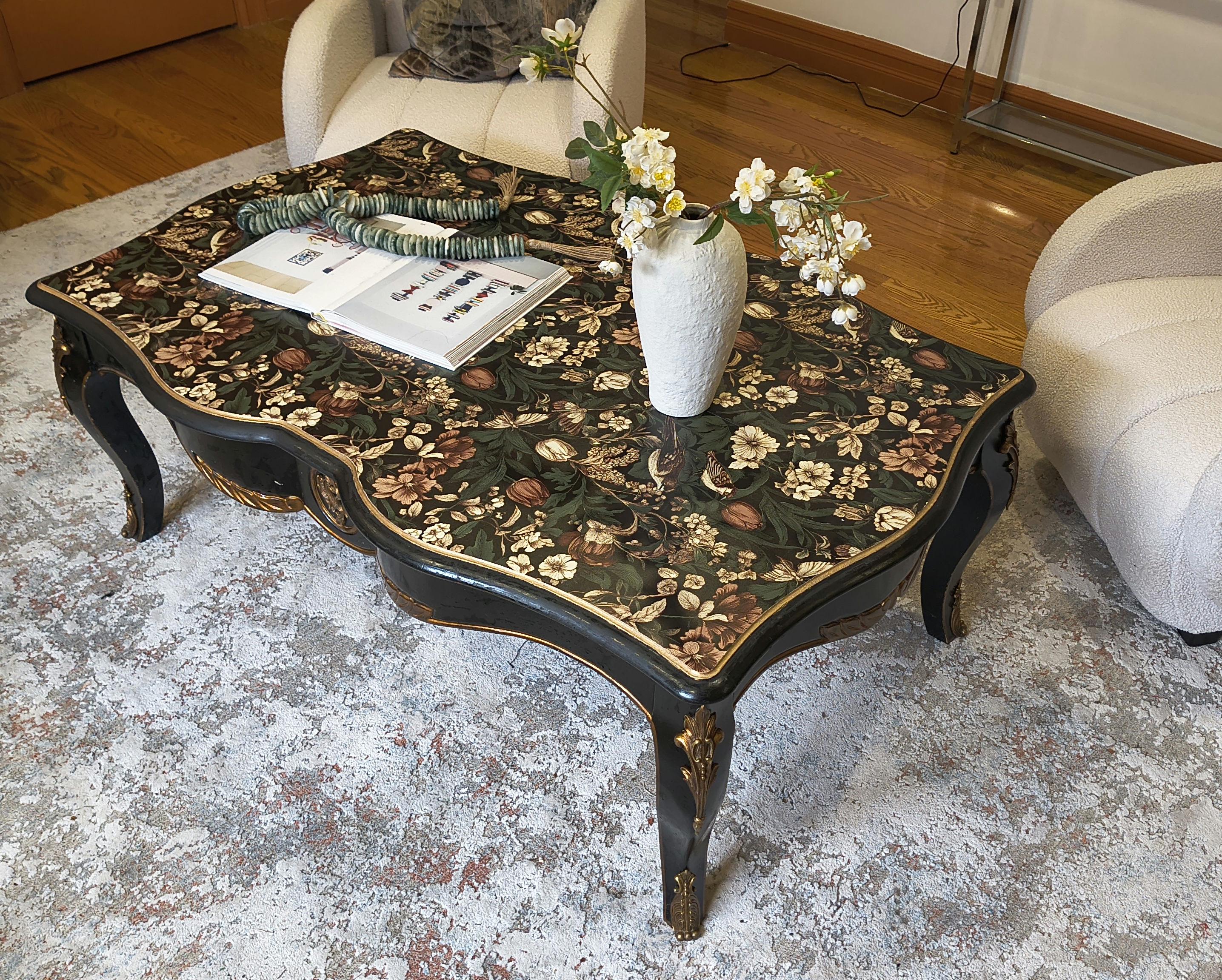 Black French Antique Coffee Table - Etsy