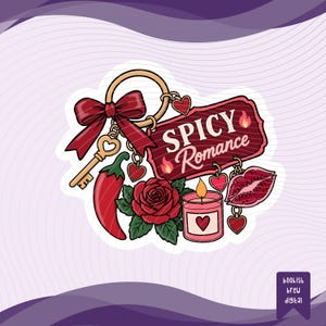 Spicy Romance PNG, Bookish Romance Design, Spicy Books Reader PNG, Romance Book Lover, BookTok Sticker, Kindle Decal