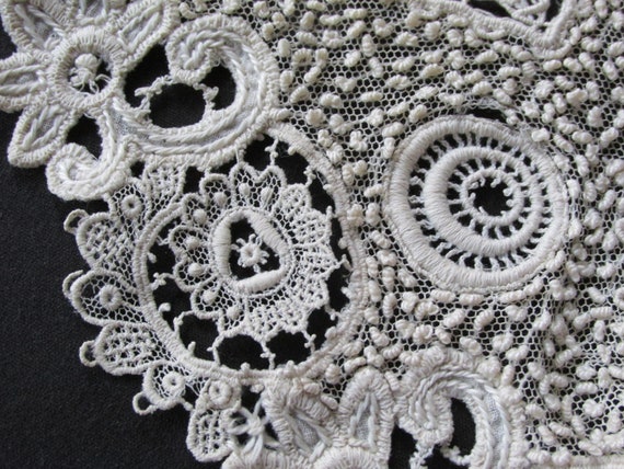 Antique Victorian Edwardian Ivory Lace Collar Net… - image 7