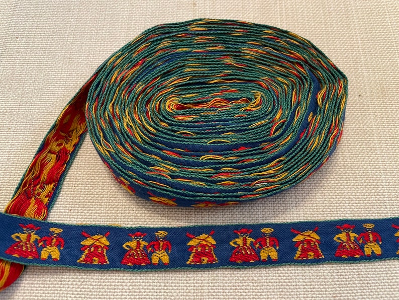 Vintage Dutch Theme Jacquard Trim Ribbon Woven Edging Windmills Holland ...