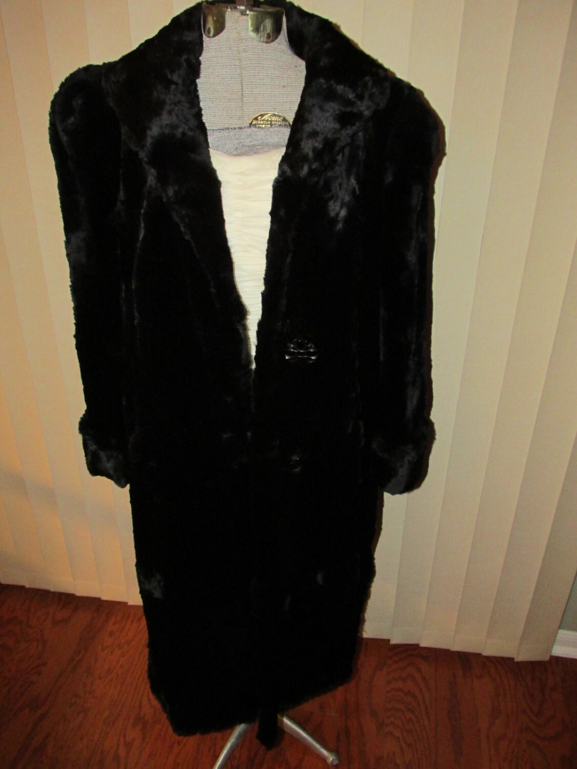 Vintage 1940s Black Sheared Beaver Fur Coat / 3/4 Length Art Etsy