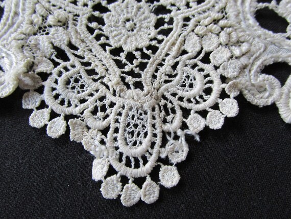 Antique Victorian Edwardian Ivory Lace Collar Net… - image 4