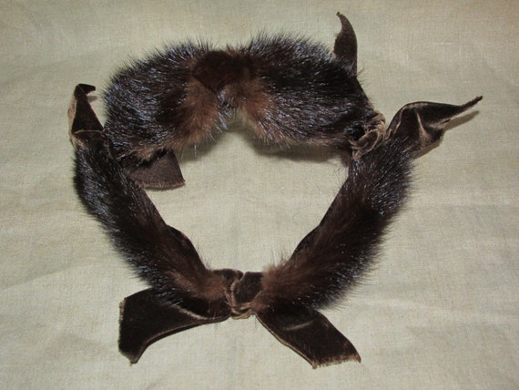 Vintage MINK Fur Hat Mink Headband Fascinator 195… - image 4