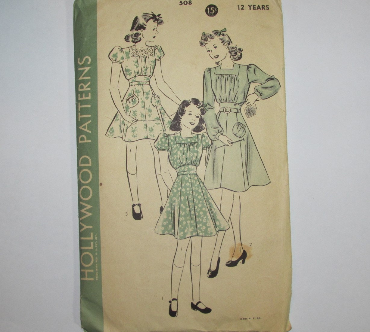 Vintage 1940s Hollywood 508 Sewing Pattern Girls One Etsy