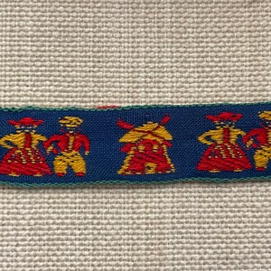 Dutch Ribbon Pattern Vintage Dutch Theme Jacquard Trim Ribbon Woven Edging Windmills Holland ...