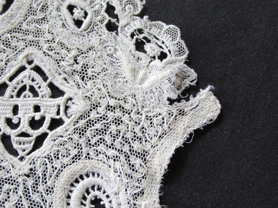 Antique Victorian Edwardian Ivory Lace Collar Net… - image 9